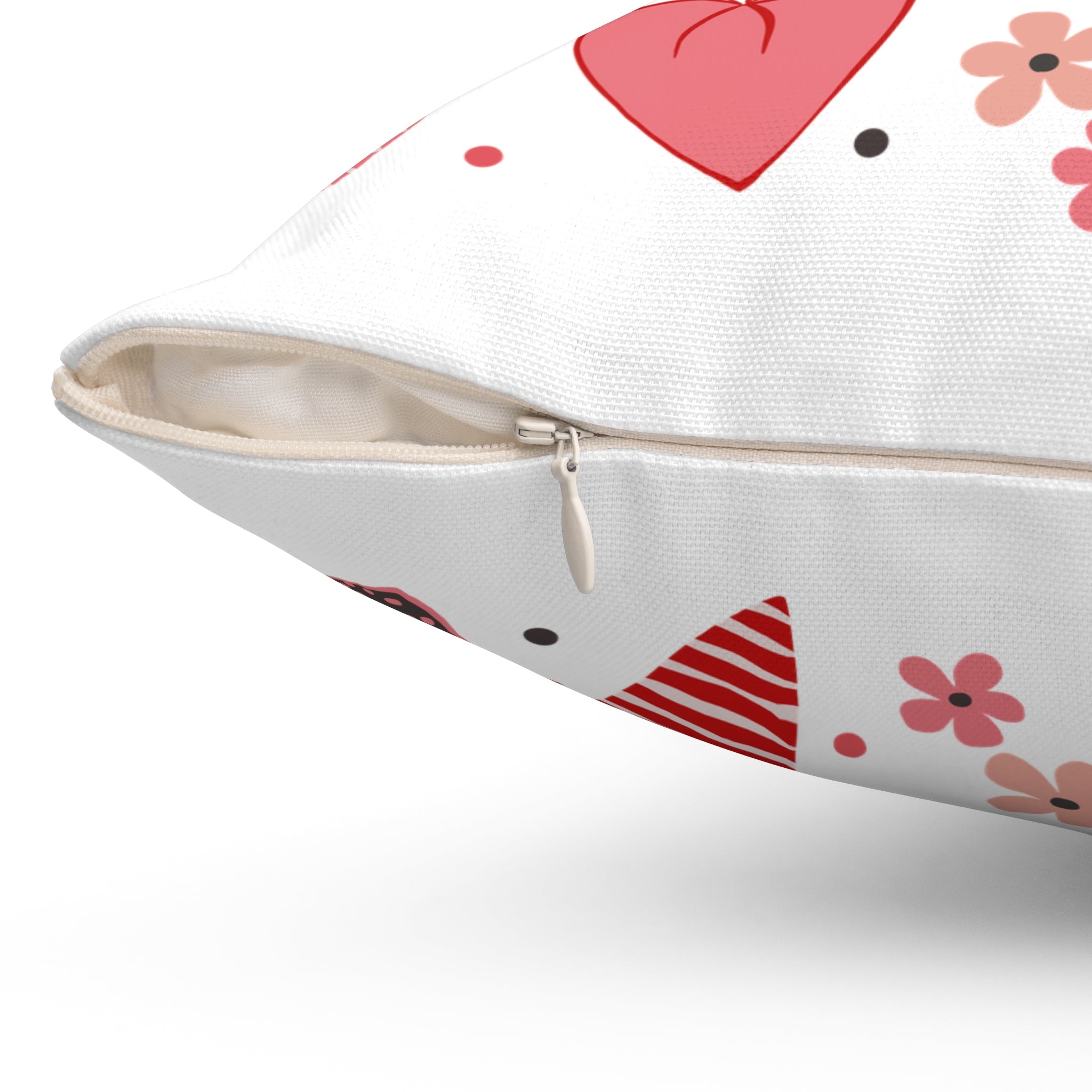 Valentine Hearts Square Pillow — Love Pattern Decorative Throw Pillow