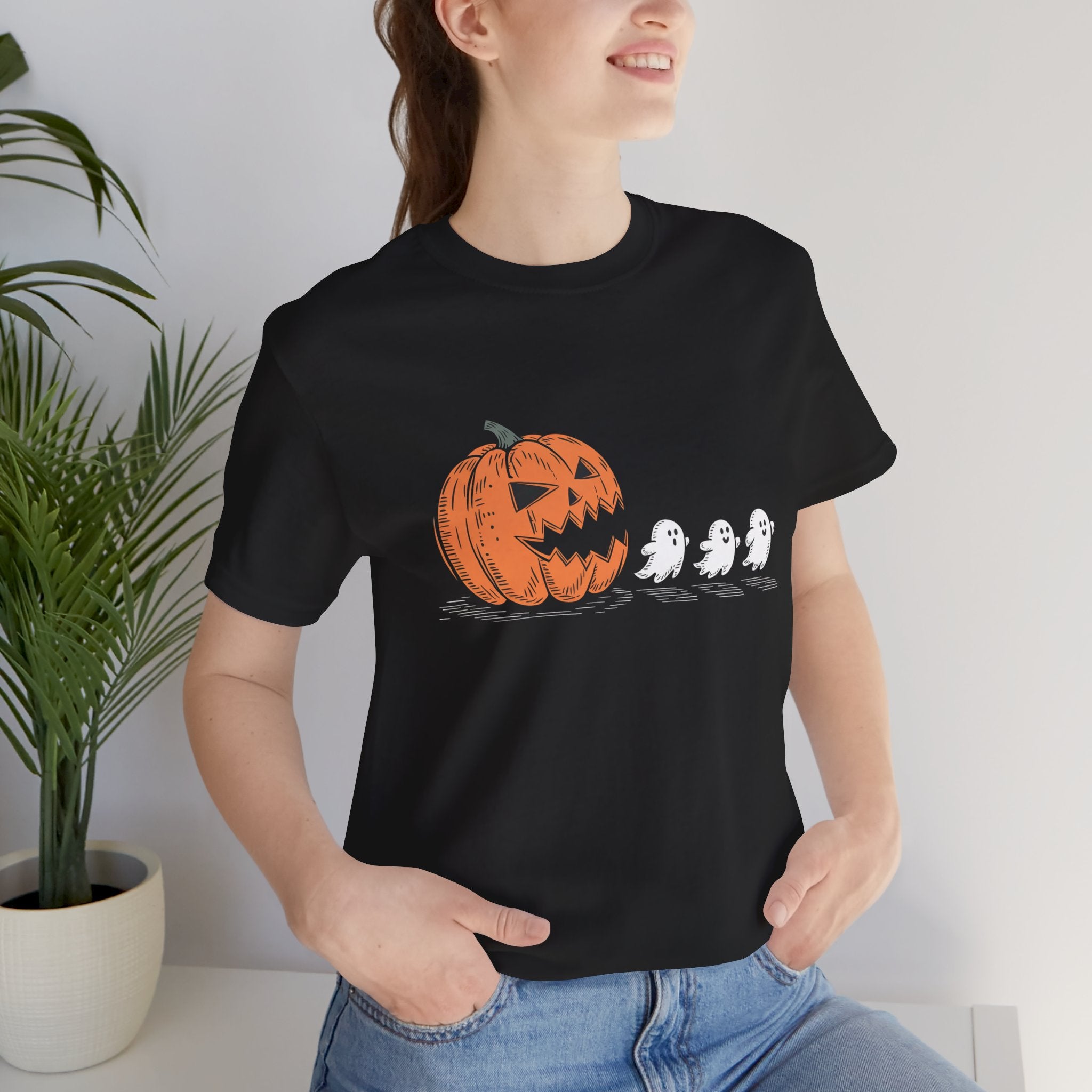 Halloween Ghosts Pumpkin Tee | Perfect Fall T-Shirt, Spooky Vibes, Unisex Halloween Shirt, Costume Party Apparel, Autumn Gift