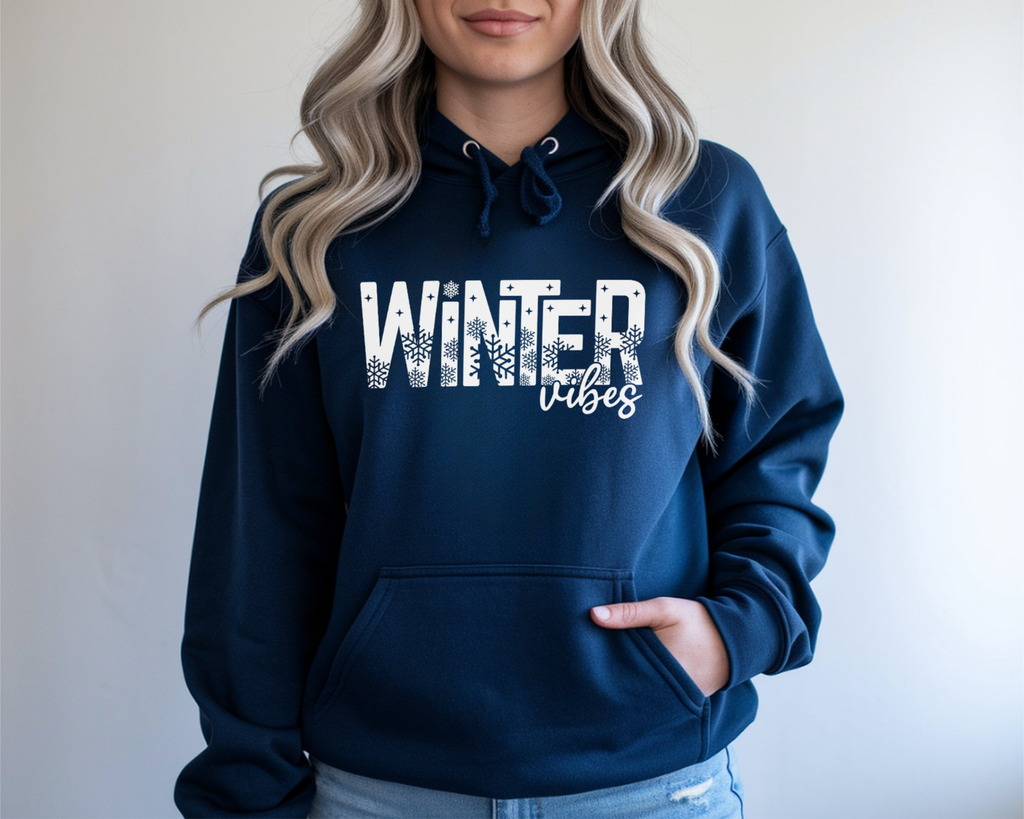 Winter Vibes Cozy Unisex Hooded Sweatshirt Hoodie